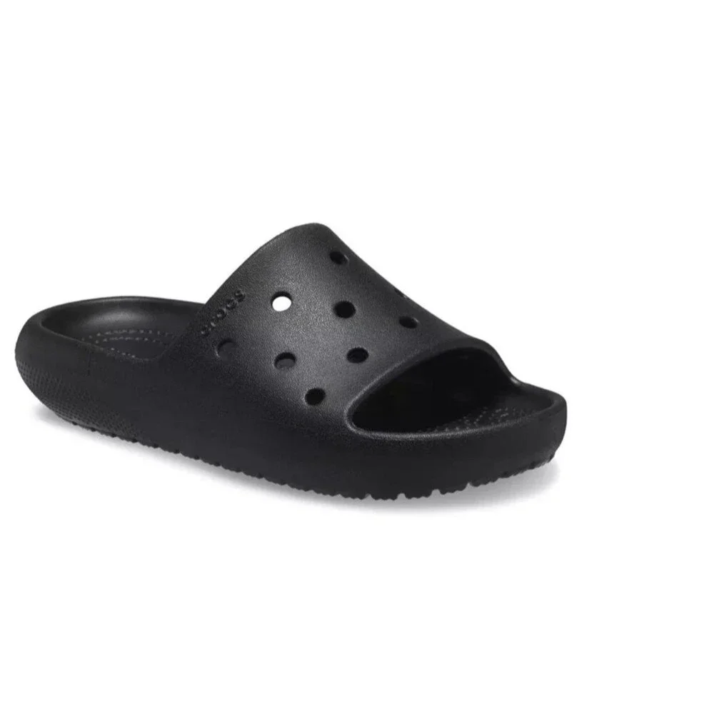 Crocs Classic Slides V2 Black Unisex mens 5 womens 7 Iconic Comfort Sandals
